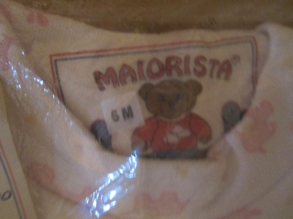 Pijama para bebe menina 100% Algodão branco e rosa 6 Meses NOVO