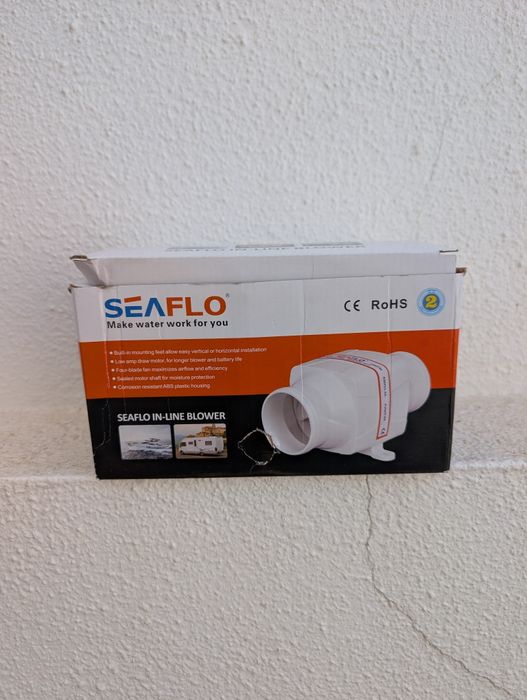 Blower In-Line SEAFLO 130 CFM (Novo na Caixa) - Barco / Autocaravana