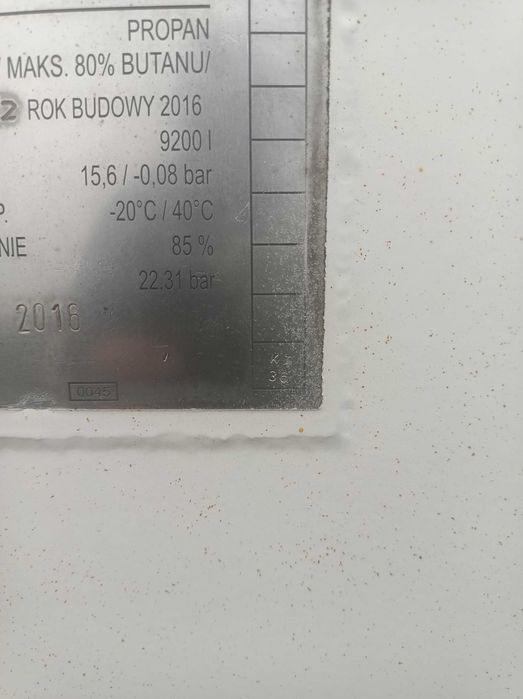 Zbiornik na gaz 9200 litrów.naziemny propan butan