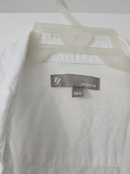 Biała koszula dla nastolatka w prążki Reporter Young