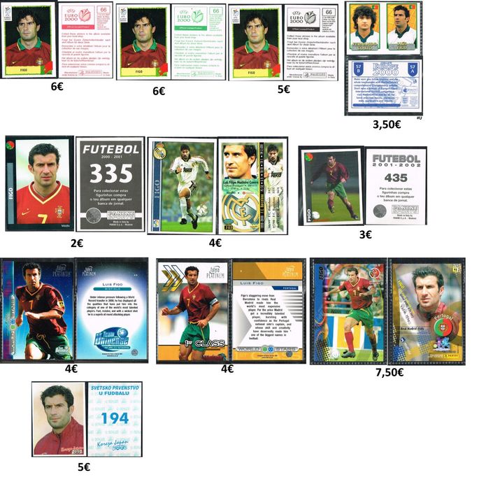 Cromos e cards Luis Figo panini topps Merlin