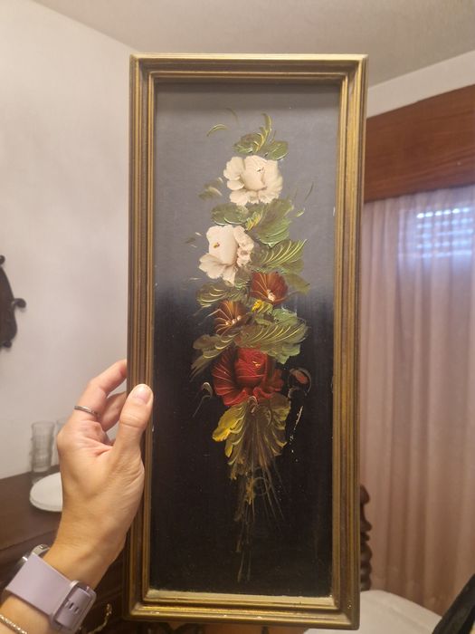 Quadros a óleo com flores
