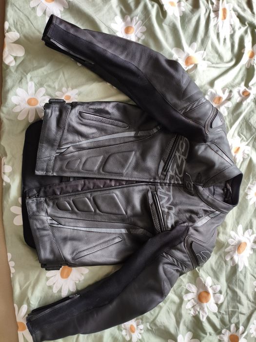 Kurtka skórzana OZONE RS600 Czarny/szary Rozmiar M