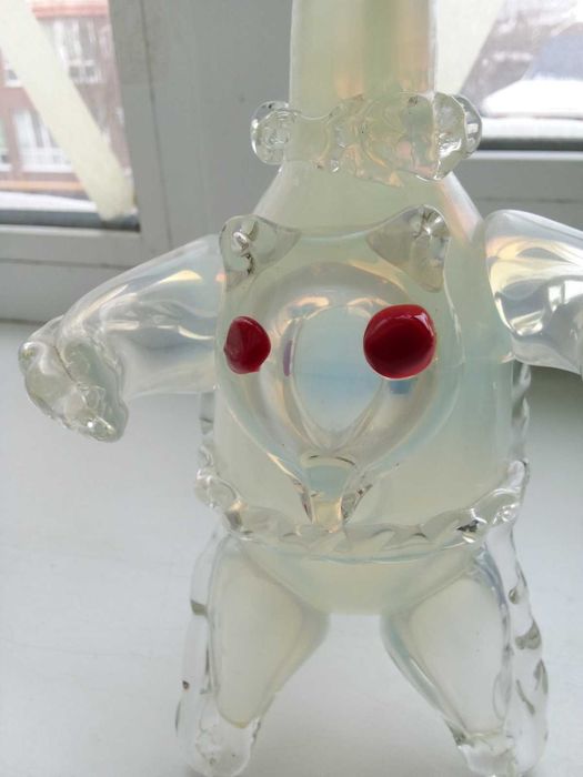 Штоф ведмідь  гутне  скло ЛКСФ