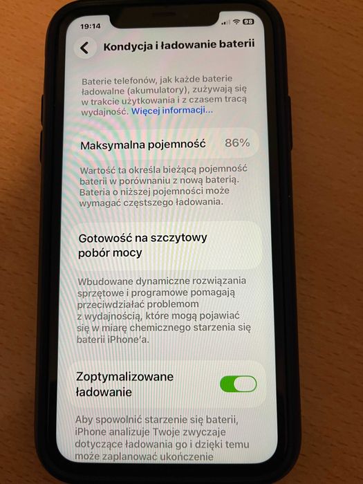 Fioletowy iPhone 11 128 GB super stan bateria 86%