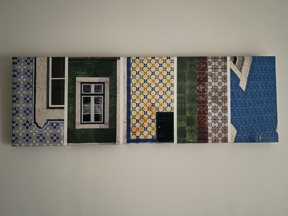 Quadro decorativo com azulejos portugueses – estilo mediterrânico
