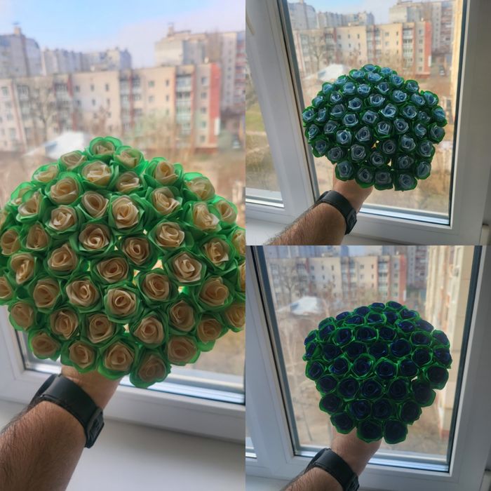 Красиві трояндочки з атласної стрічки