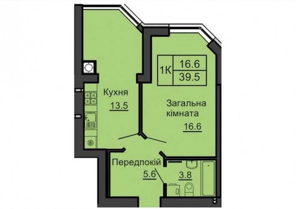 БЕЗ КОМІСІЇ,  Продаж 1 кім квартири в ЖК Софія Резиденс,  40,5 м2. – pohled 3