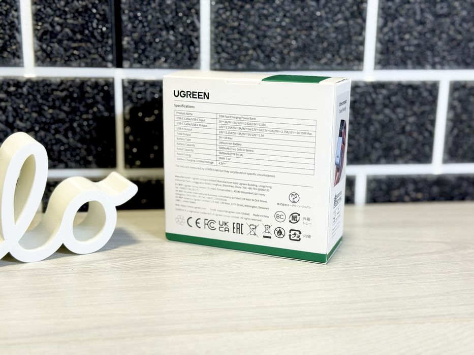 UGREEN PB727 павербанк 10000 mAh 55W швидка зарядка