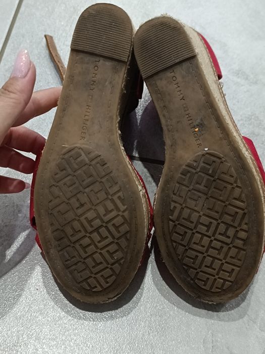 Sandały koturny espadryle Tommy Hilfiger r36 czerwone