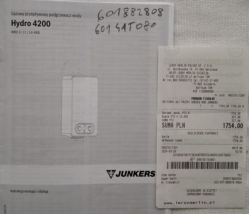 Piec gazowy Junkers.