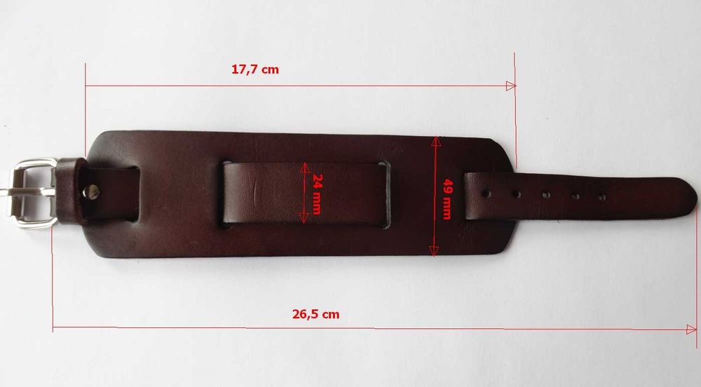 Skórzana bransoletka opaska na nadgarstek retro punk vintage męska