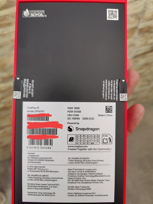 OnePlus 15 nunca usado 3 anos de garantia 512/16