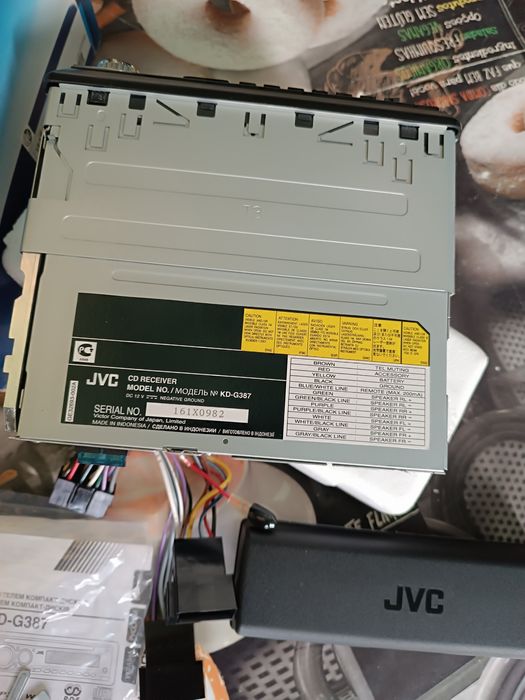 автомобильный CD-ресивер JVC KD-G387. Магнитола нова