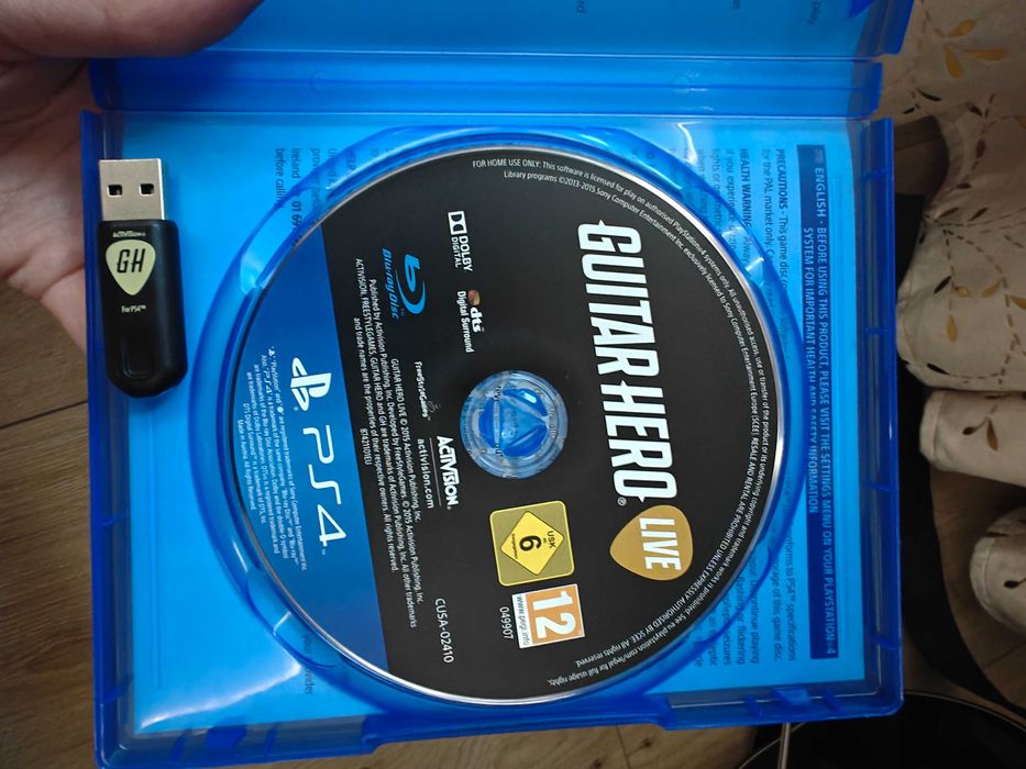 Gra PS4 Guitar Hero + gitara + adapter USB