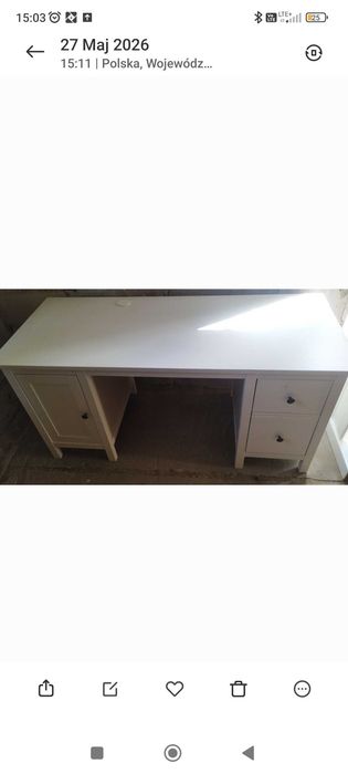 Biurko drewniane białe duże