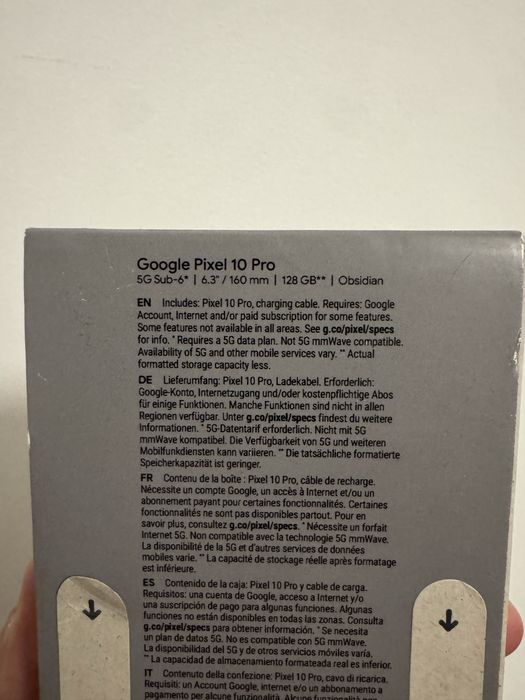 Новий Google Pixel 10 Pro 128GB Obsidian EU Global Версія