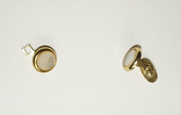 Запонки женские винтаж СССР, цвет - жемчужный (женские украшения, бижу