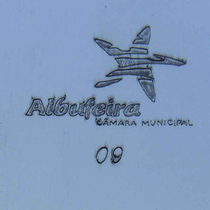 Medalha de Estanho da Torre do Relógio em Albufeira Algarve em Estojo