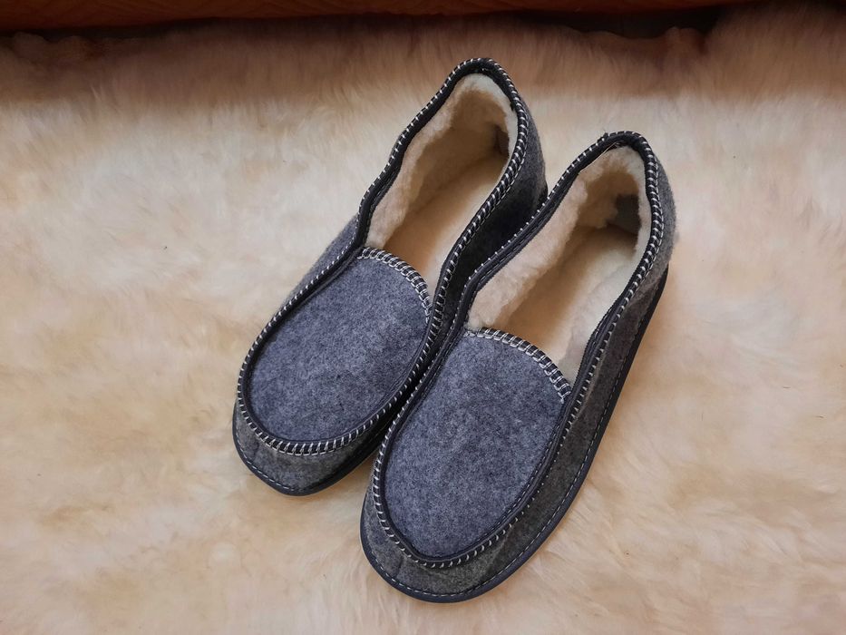 Чоловічі та жіночі кімнатні чуні-калоші з овчиною, тапочки-чуні