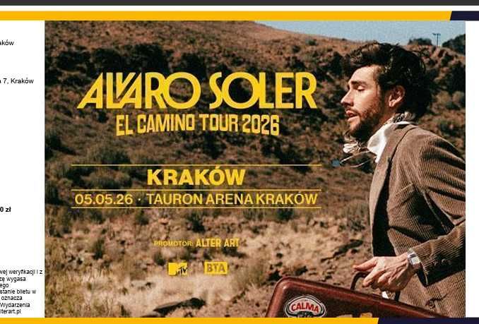 2 Bilety na Alvaro Soler – Kraków, TAURON Arena | 05.05 | Płyta GA
