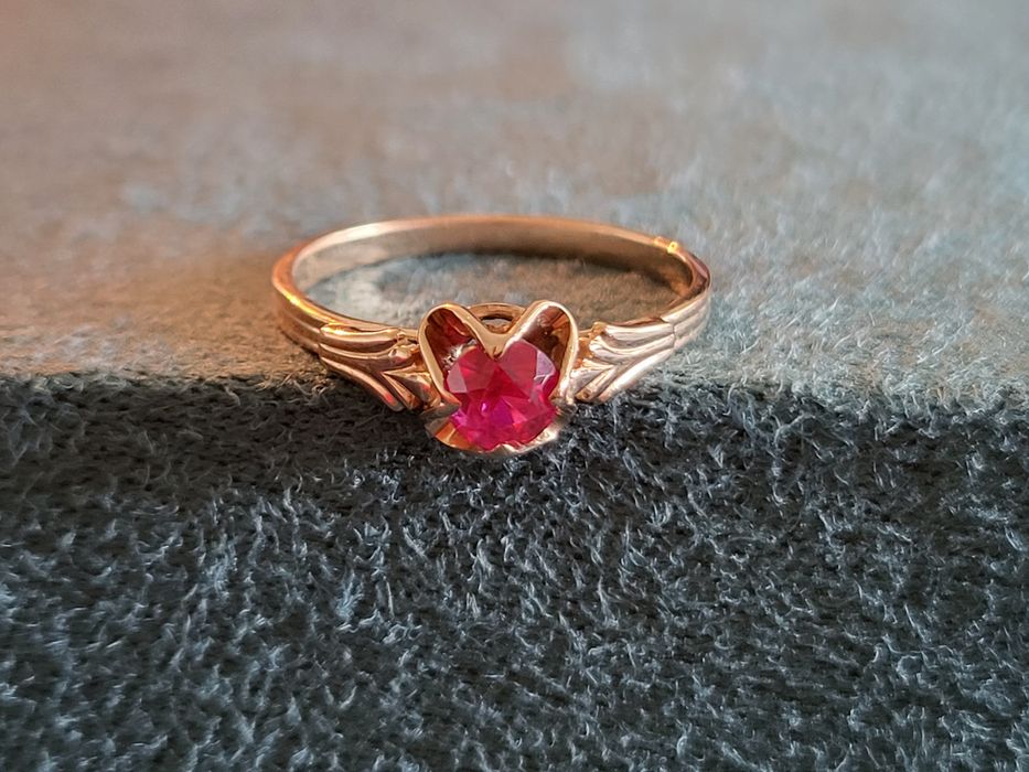 Pierscionek złoto próby 583 vintage retro