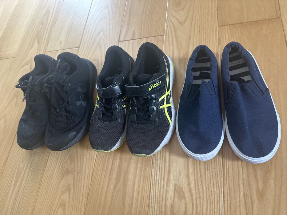 Buty chłopięce rozm. 35 – 3 pary (Asics, Under Armour, trampki