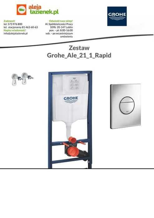 GROHE Stelaż 3w1 do WC z przyciskiem Nova i kątownikami Odbiór LUBLIN