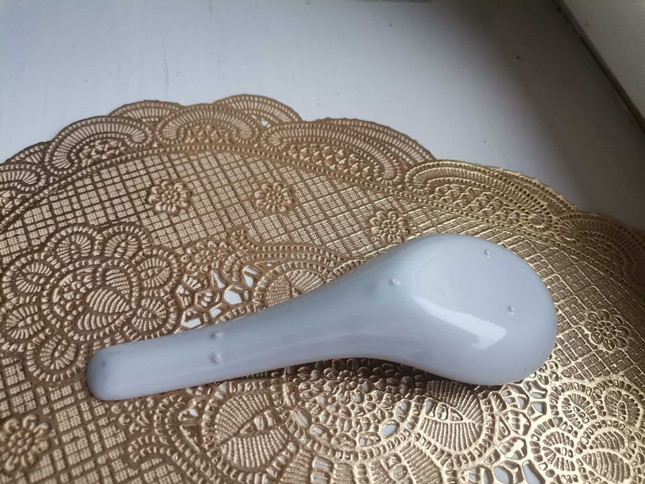 Ozdobna łyżeczka biało niebieska