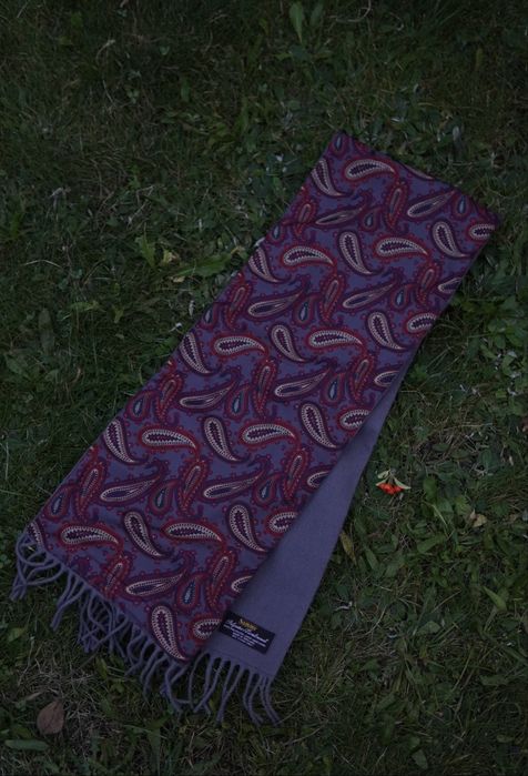 Vintage wełniany szal Sammy Made in England Paisley Lambswool premium
