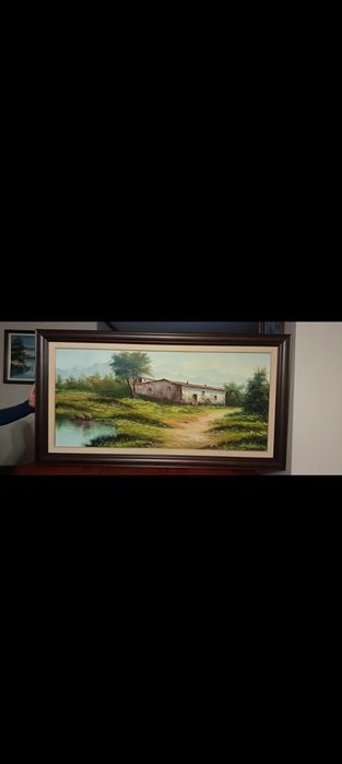Quadro com paisagem da natureza, de boa qualidade, em muito bom estado