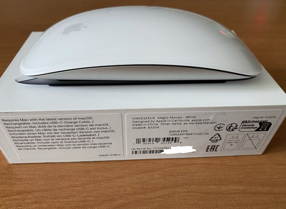 Apple Magic Mouse (USB‑C), нова на гарантії мишка White Multi-Touch Surface (MXK53ZM/A) | A3204 (2025) | Apple