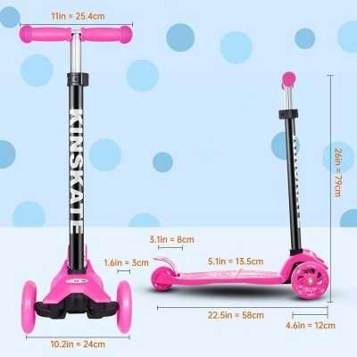 Patinete Multicoloridas com 3 Rodas - Luzes LED Brinquedo de Criança