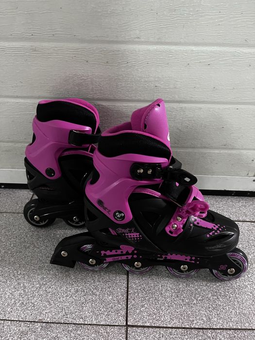 Patins Rosa e Preto Tamanho 36-40 Ajustáveis