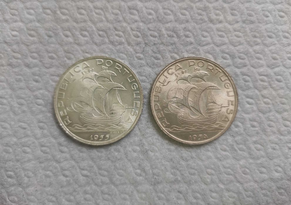 Conjunto Moedas de 10$ 1954 + 1955 - Soberbas