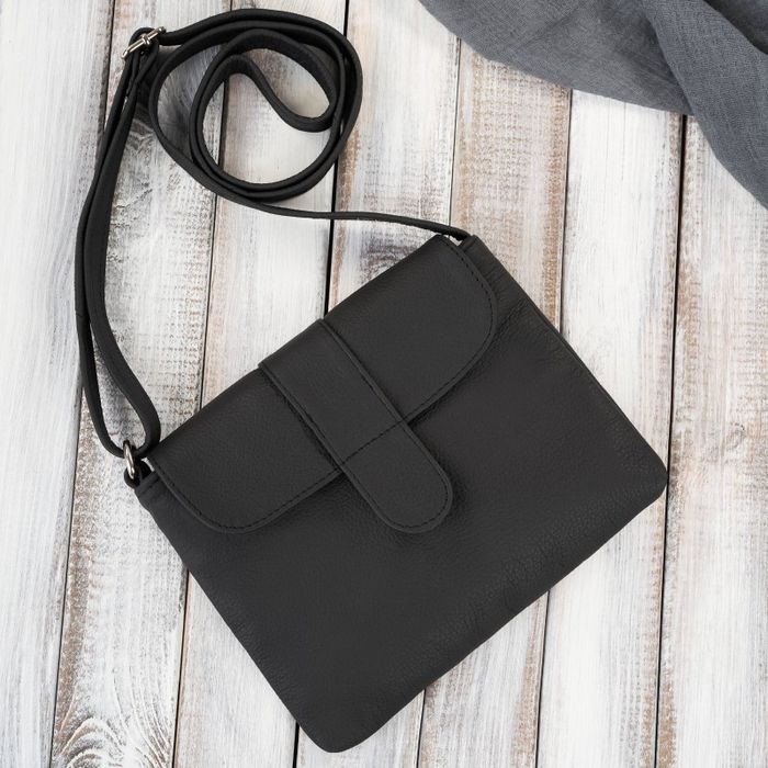 torebka damska skórzana na ramię czarna vintage abruzzo abr-27