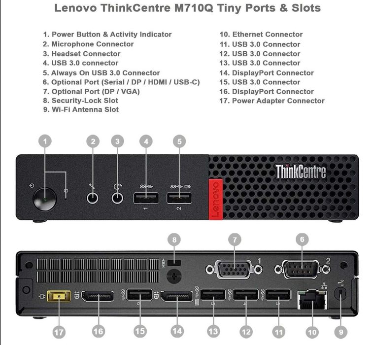 Продам Lenovo ThinkCentre M910q Tiny  i5-6500T 16GB SSD 128GB M.2 NVMe Windows 11 Pro офіційний Укр.