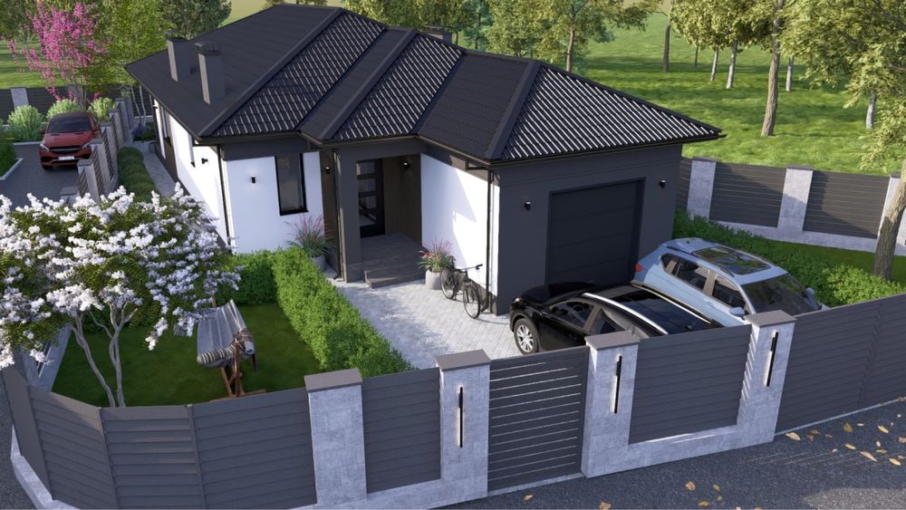 Будинок з гаражем неподалік озера