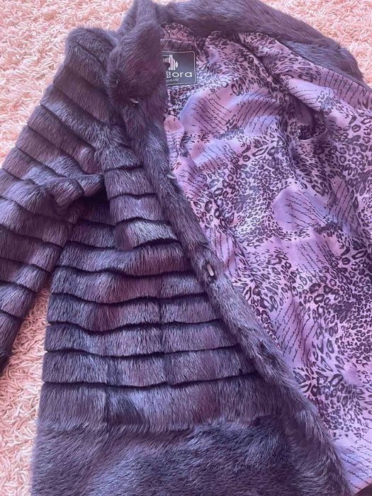 Шуба нутрія,Колір Графіт