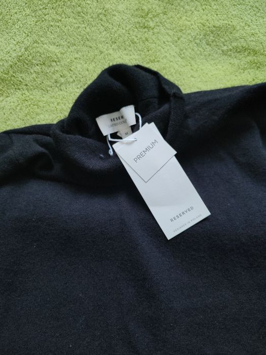 Reserved sweter golf  męski 100 wełna merino rozmiar M czarny