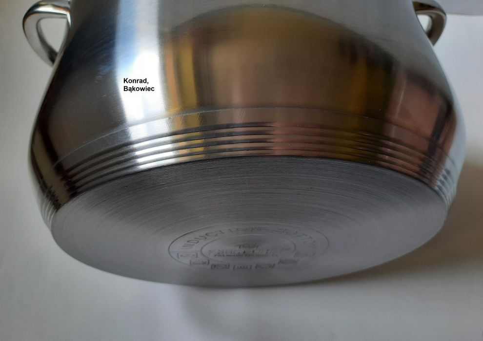 Dobry Garnek Stalowy na Indukcję,Gaz...7L Litrów z PODZIAŁKĄ, INDUKCJA