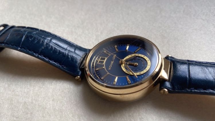 Relógio Michael Kors Sawer MK - 2425 (Azul e Dourado) - Original, Pouco Uso