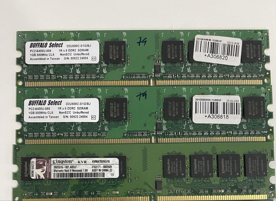 Memórias RAM DDR2 (1gb)
