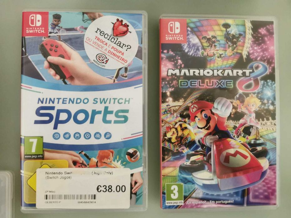 Nintendo Switch completa na caixa com 2 Jogos