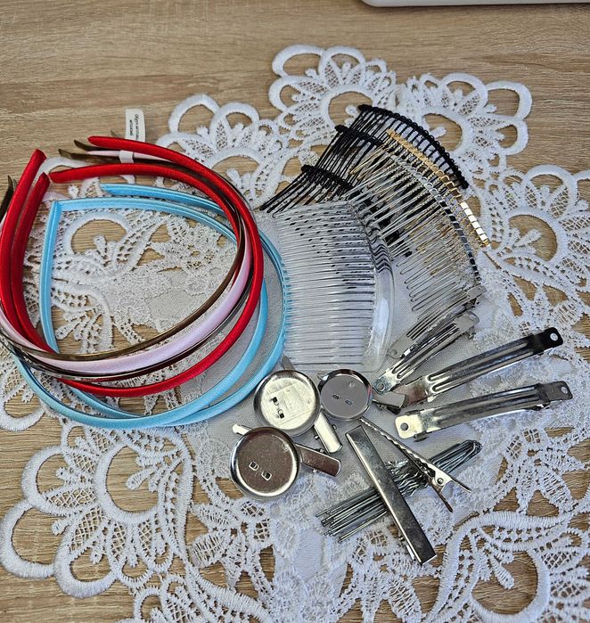 Rękodielie materialy opaska spinki