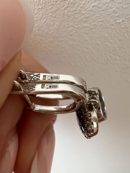 Золотые серьги с бриллиантами Sova 0,64ct белое золото 585 проба