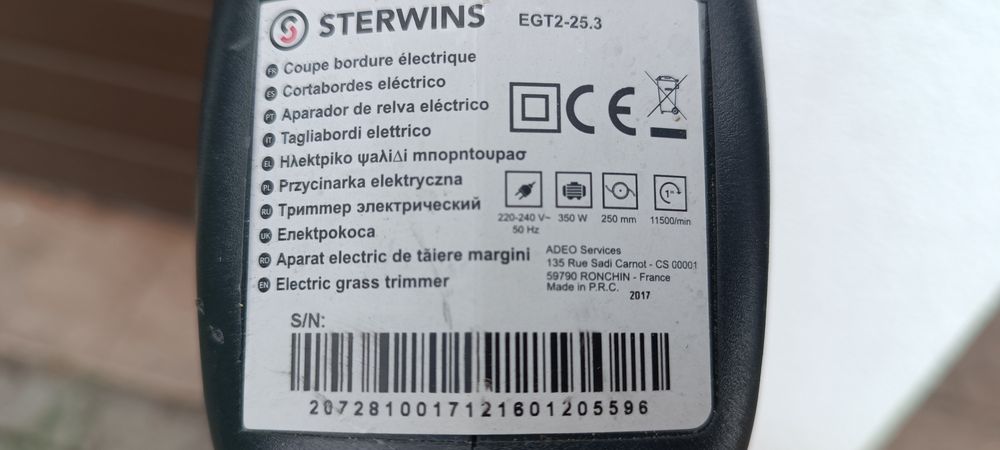 Sterwins EGT2-25.3 – elektryczna podkaszarka do trawy 350 W – b.dobry stan