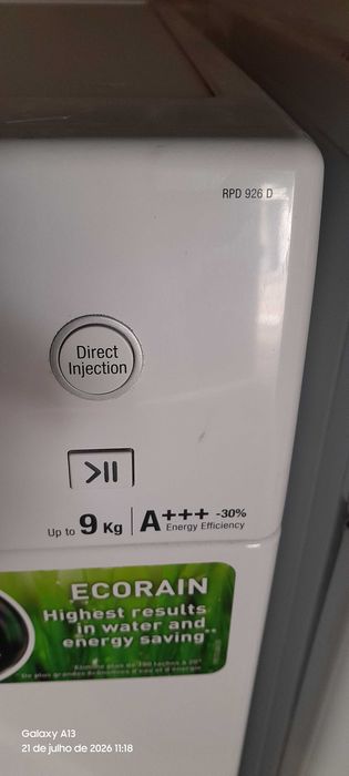 Máquina de lavar roupa 9 kg