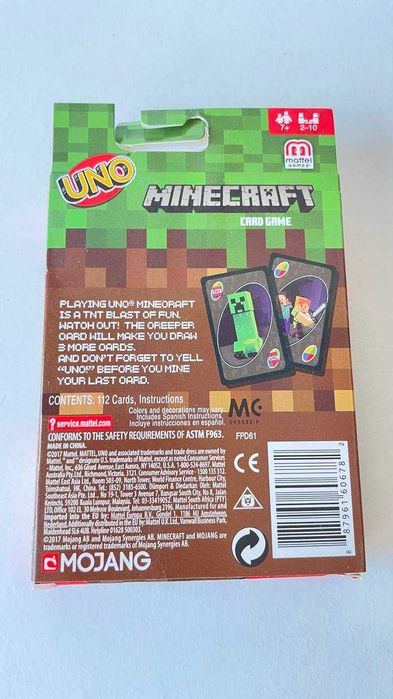 Uno Minecraft - Mattel Card Game434367783743662082