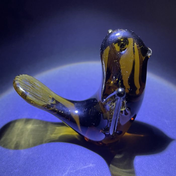 V. Nason & C.  Murano ptak jaskółka szklo szklana figurka bursztynowy